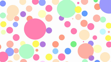 Colorful polka dot pattern, digital illustration, vibrant background, design element