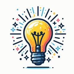 vector image of a light bulb on a white background
