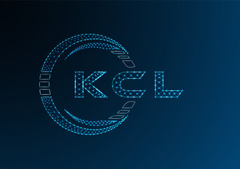 KCL low poly letter logo vector design. KCL lower poly logo design. Low poly logo.