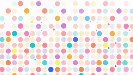 Colorful polka dot pattern, digital illustration, vibrant background, design element