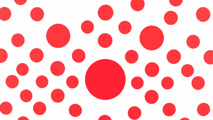 Red polka dot pattern, digital illustration, vibrant background, design element