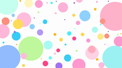 Colorful polka dot pattern, digital illustration, vibrant background, design element
