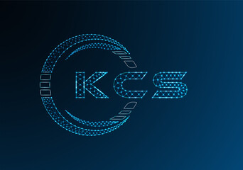KCS low poly letter logo vector design. KCS lower poly logo design. Low poly logo.