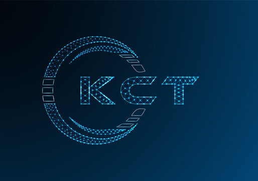 KCT low poly letter logo vector design. KCT lower poly logo design. Low poly logo.