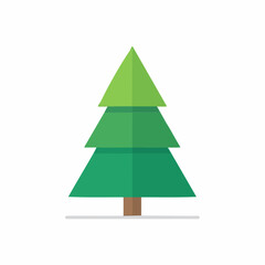Simplified Pine Tree: a vibrant illustration captures the essence of a pine tree. with shades of green, the artwork invites viewers to appreciate the beauty of nature.