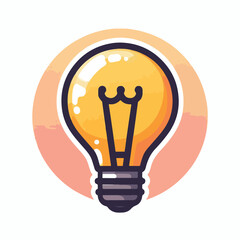 vector image of a light bulb on a white background