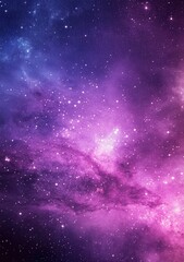 Naklejka premium An amazing, purple galaxy sky with stars, a beautiful background for a phone wallpaper, in a minimalistic style.