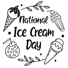 NATIONAL ICE CREAM DAY vector illustration