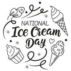 NATIONAL ICE CREAM DAY vector illustration