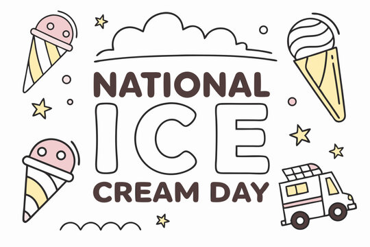 NATIONAL ICE CREAM DAY vector illustration