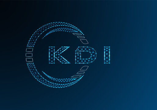 KDI low poly letter logo vector design. KDI lower poly logo design. Low poly logo.