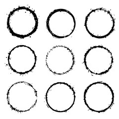 Set of round frame, set of round frames with circles