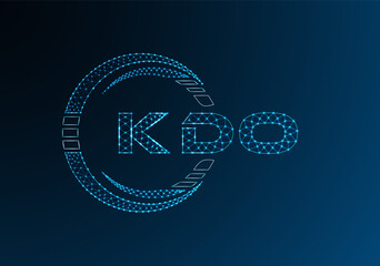 KDO low poly letter logo vector design. KDO lower poly logo design. Low poly logo.