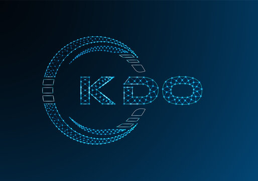 KDO low poly letter logo vector design. KDO lower poly logo design. Low poly logo.