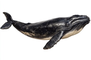 Isolated Right Whale Callosity Detail White Background