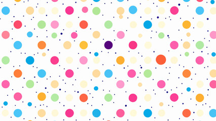 Vintage Colorful Random Circles Seamless Pattern background Vector, seamless polka dots pattern	