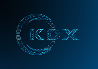 KDX low poly letter logo vector design. KDX lower poly logo design. Low poly logo.