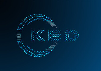 KED low poly letter logo vector design. KED lower poly logo design. Low poly logo.