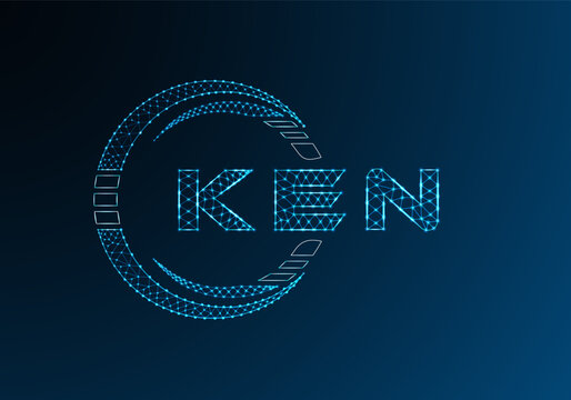 KEN low poly letter logo vector design. KEN lower poly logo design. Low poly logo.