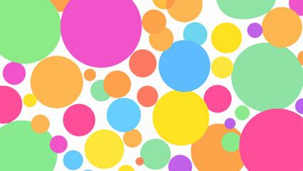 Colorful polka dot background white background