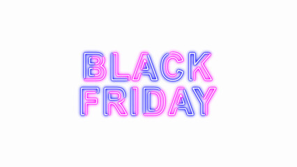 black friday big sale neon lights pink and blue flicker on transparent background, png mega sale promotion and special offer  design element