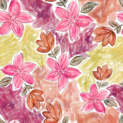 seamless background with flowers