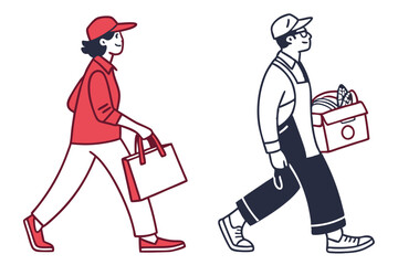 Customer and Man Icon Concept Business Support and Relationship Design Illustration