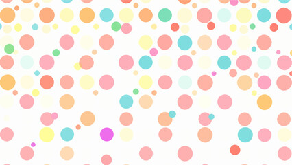 Colorful polka dot background white background