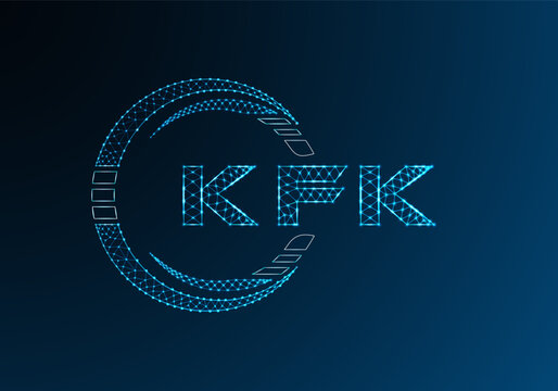 KFK low poly letter logo vector design. KFK lower poly logo design. Low poly logo.