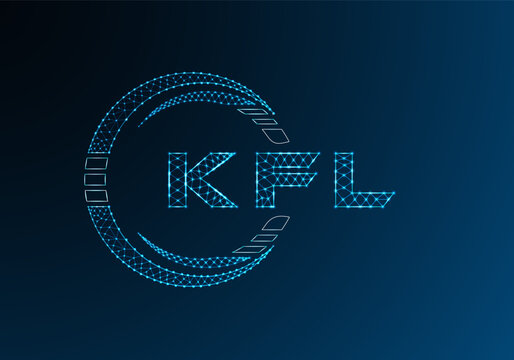 KFL low poly letter logo vector design. KFL lower poly logo design. Low poly logo.