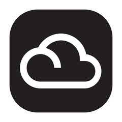 Cloud icon, typically used to represent weather or cloud storage.