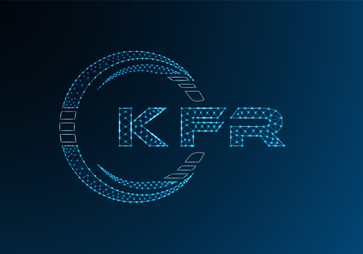 KFR low poly letter logo vector design. KFR lower poly logo design. Low poly logo.