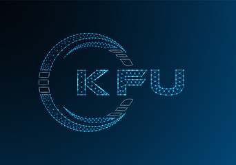 KFU low poly letter logo vector design. KFU lower poly logo design. Low poly logo.