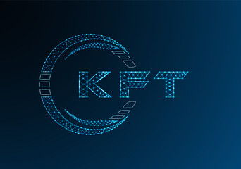 KFT low poly letter logo vector design. KFT lower poly logo design. Low poly logo.