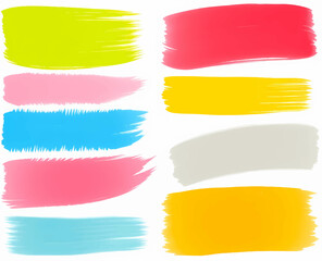 Obraz premium Colorful paint brush strokes, Set of watercolor paint strokes, watercolor brush strokes