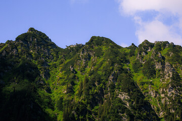 Fototapeta premium The Carpathian Mountains in Romania are a majestic mountain range, rich in wildlife, forests, and breathtaking landscapes.