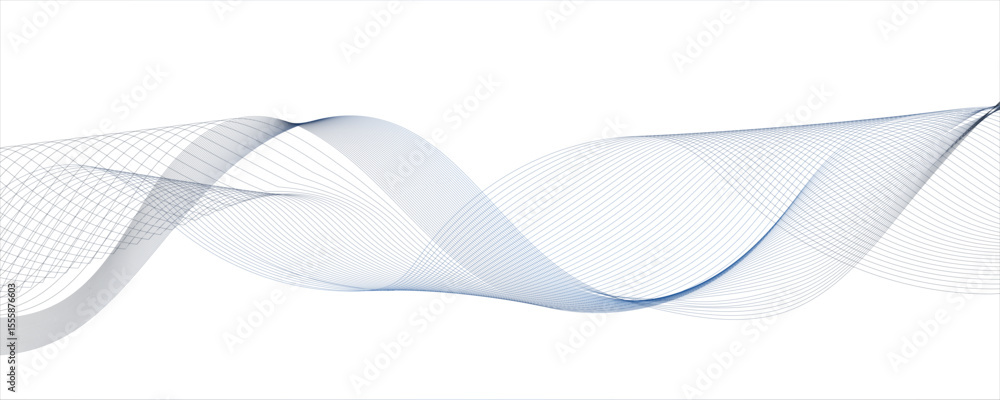 Poster abstract digital wave pattern consisting of smooth, flowing lines in a teal gray gradient. curved wa