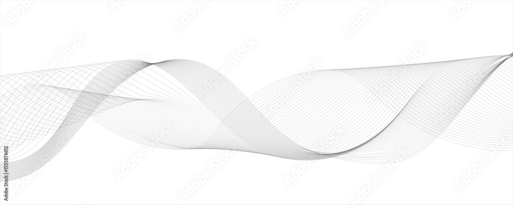 Poster abstract digital wave pattern consisting of smooth, flowing lines in a teal gray gradient. curved wa