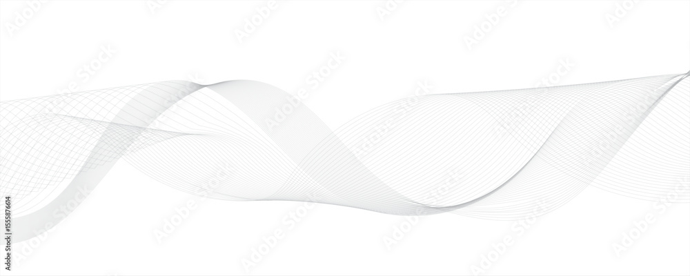 Poster abstract digital wave pattern consisting of smooth, flowing lines in a teal gray gradient. curved wa