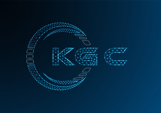 KGC low poly letter logo vector design. KGC lower poly logo design. Low poly logo.