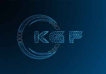 KGF low poly letter logo vector design. KGF lower poly logo design. Low poly logo.
