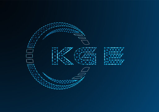 KGE low poly letter logo vector design. KGE lower poly logo design. Low poly logo.