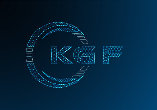 KGF low poly letter logo vector design. KGF lower poly logo design. Low poly logo.