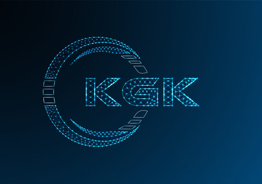 KGK low poly letter logo vector design. KGK lower poly logo design. Low poly logo.