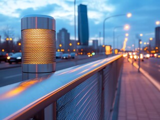 A stylish network bridge glowing under warm ambient lighting