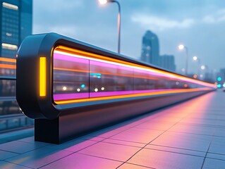 A stylish network bridge glowing under warm ambient lighting