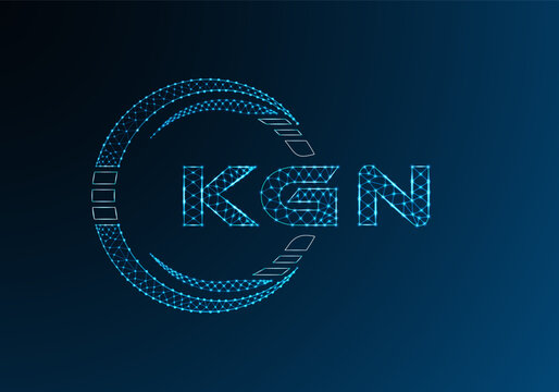 KGN low poly letter logo vector design. KGN lower poly logo design. Low poly logo.