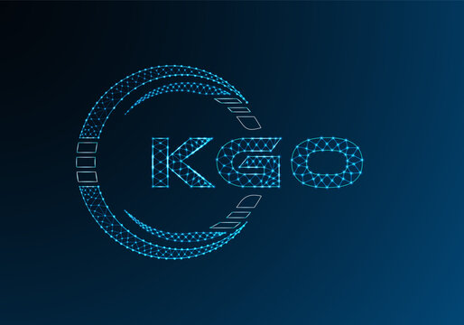 KGO low poly letter logo vector design. KGO lower poly logo design. Low poly logo.