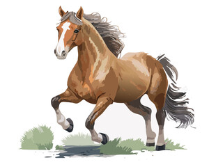 Fototapeta premium Elegant horse silhouette vectors and icons set featuring running horses, rearing pose, cowboy rider, and wild mustangs in black and white minimal design for versatile use