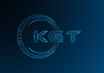 KGT low poly letter logo vector design. KGT lower poly logo design. Low poly logo.